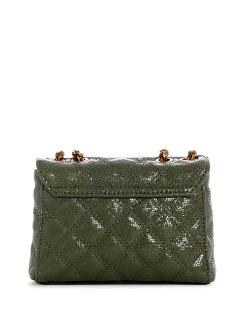 Guess Giully Tweed Mini Convertible Crossbody Groen | GUESS-SN29036