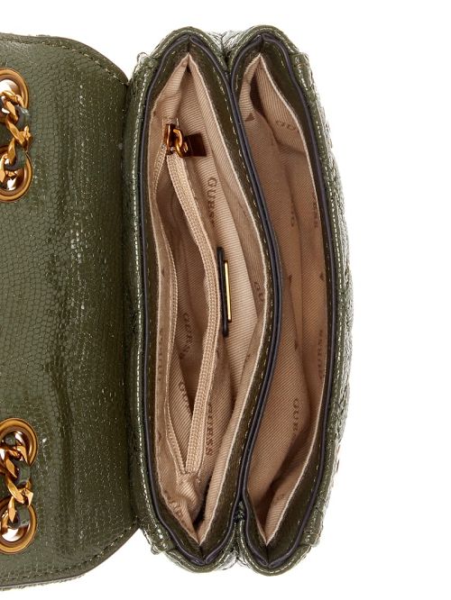 Guess Giully Tweed Mini Convertible Crossbody Groen | GUESS-SN29036
