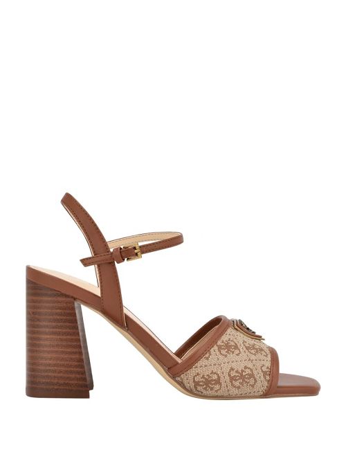 Guess Glaven Open-Toe Block Heels Bruin | GUESS-SN29634