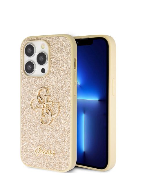 Guess Glitter iPhone 14 Pro Case Goud | GUESS-SN31744