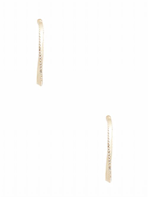 Guess Gold-Plated Rhinestone Twisted Hoop Earrings Goud | GUESS-SN30313