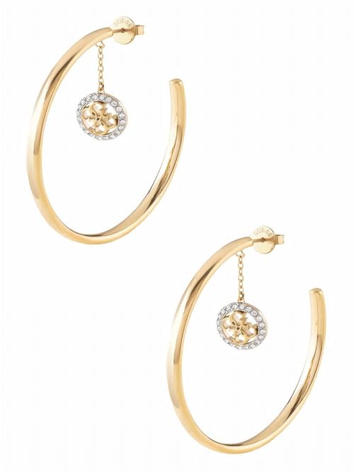 Guess Gold-Tone CZ Quattro G Hoop Earring Goud | GUESS-SN30297