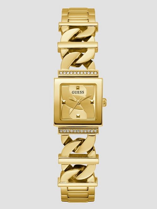 Guess Gold-Tone Chain-Link Analog Watch Goud | GUESS-SN29964