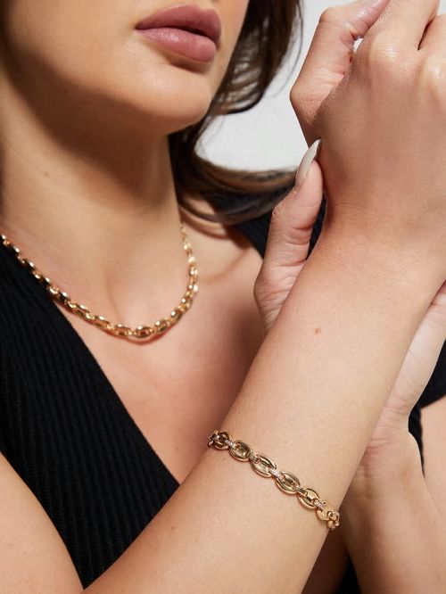 Guess Gold-Tone Chain Link Bracelet Goud | GUESS-SN30326