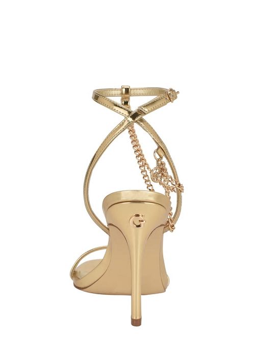 Guess Gold-Tone Chain Strap Heels Goud | GUESS-SN29736
