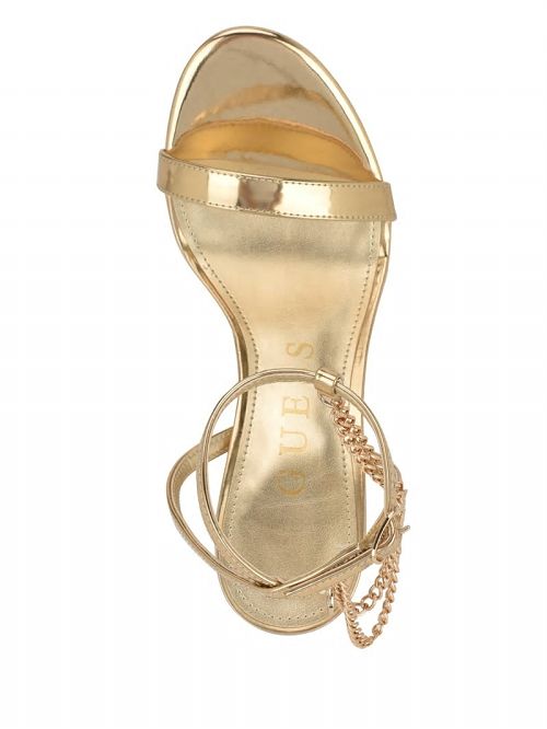 Guess Gold-Tone Chain Strap Heels Goud | GUESS-SN29736