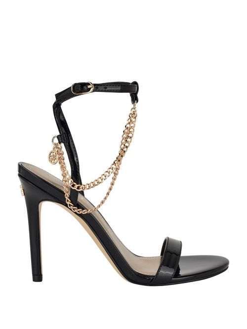 Guess Gold-Tone Chain Strap Heels Zwart | GUESS-SN29858