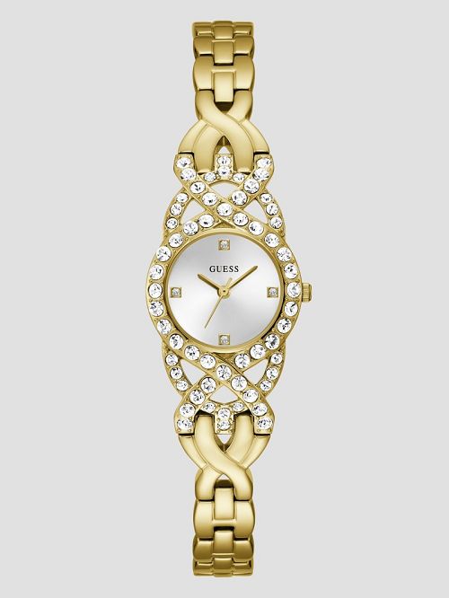 Guess Gold-Tone Crystal Analog Watch Goud | GUESS-SN29967