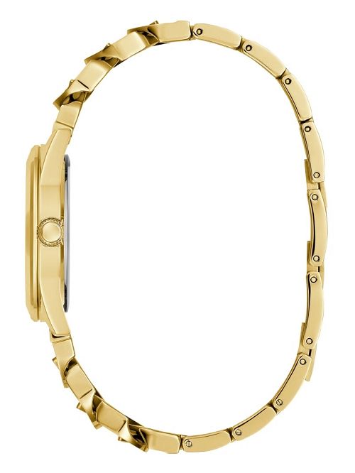 Guess Gold-Tone Crystal Curb Chain Analog Watch Goud | GUESS-SN29974