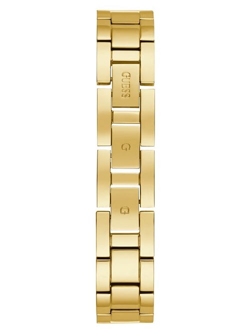 Guess Gold-Tone Crystal Curb Chain Analog Watch Goud | GUESS-SN29974