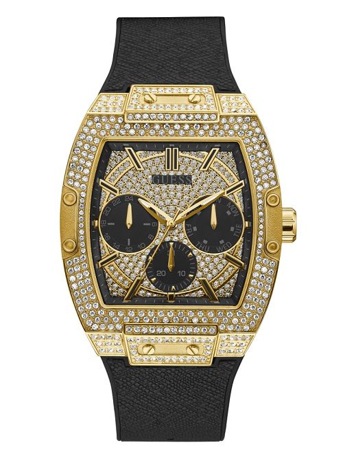 Guess Gold-Tone Crystal Multifunction Watch Zwart | GUESS-SN31650