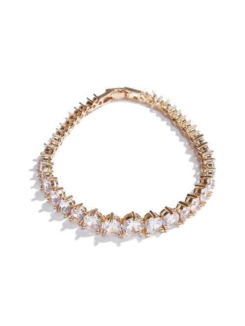 Guess Gold-Tone Cubic Zirconia Tennis Bracelet Goud | GUESS-SN30330
