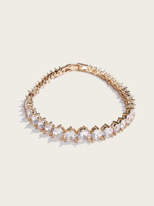 Guess Gold-Tone Cubic Zirconia Tennis Bracelet Goud | GUESS-SN30330
