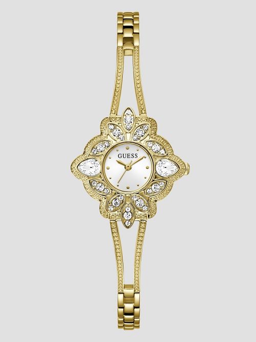 Guess Gold-Tone Flower Analog Watch Goud | GUESS-SN29994
