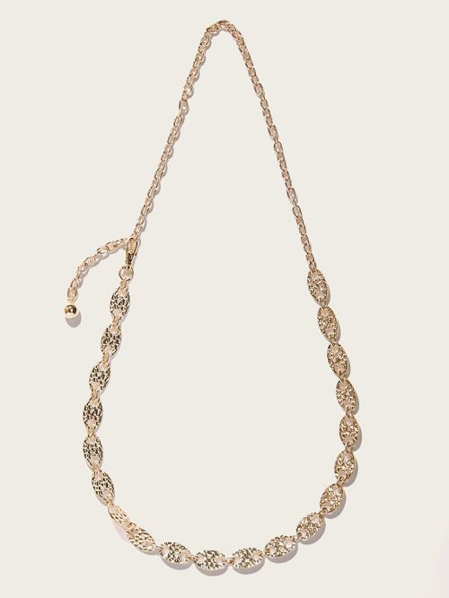 Guess Gold-Tone Hammered Chain Belt Goud | GUESS-SN30231