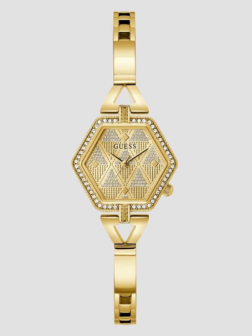 Guess Gold-Tone Hexagon Analog Watch Goud | GUESS-SN29997