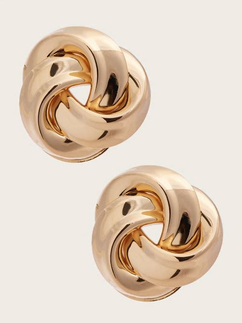 Guess Gold-Tone Knotted Stud Earring Goud | GUESS-SN30284