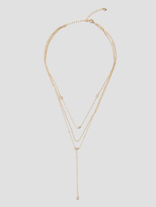 Guess Gold-Tone Layered Y Necklace Goud | GUESS-SN30258