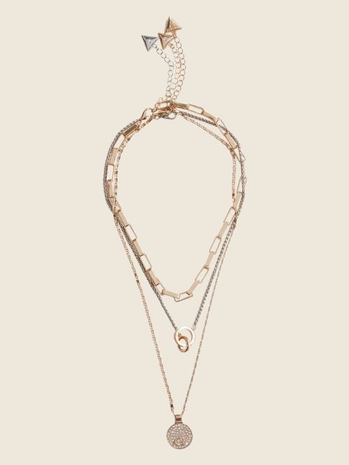 Guess Gold-Tone Logo Necklace Set Multi | GUESS-SN30261