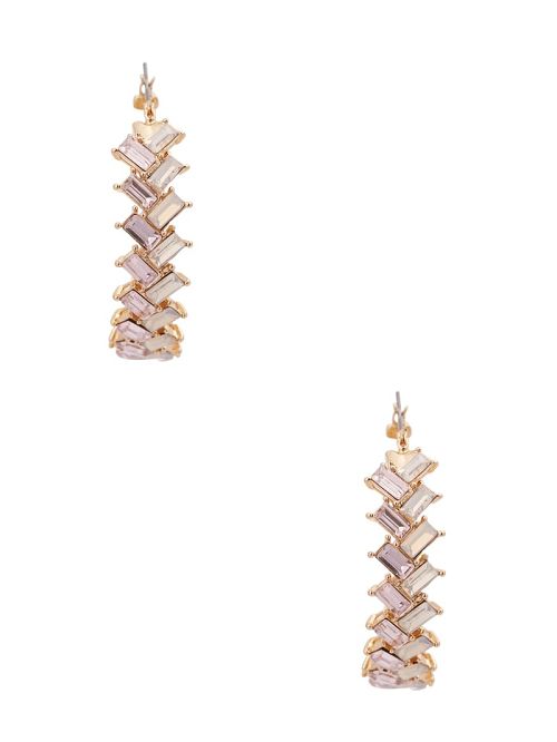 Guess Gold-Tone Moon Stone Hoop Earrings Multi | GUESS-SN30299