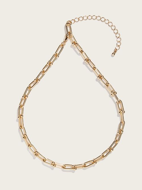 Guess Gold-Tone Paperclip Necklace Goud | GUESS-SN30252