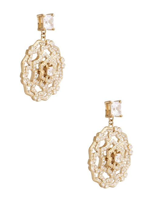 Guess Gold-Tone Peony Pendant Stud Earrings Goud | GUESS-SN30282