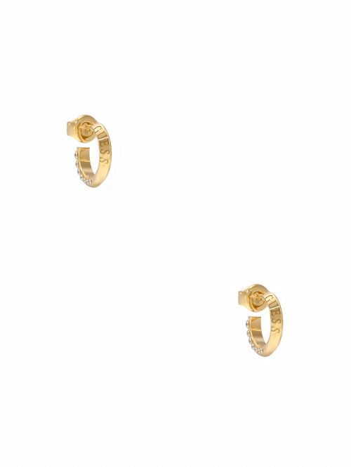 Guess Gold-Tone Rhinestone Hoop Earrings Goud | GUESS-SN30281