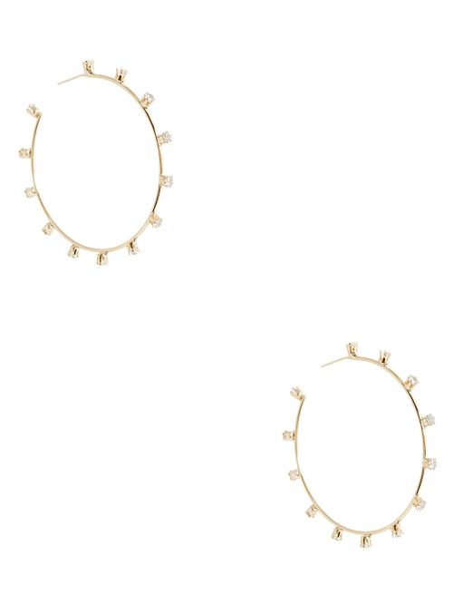 Guess Gold-Tone Rhinestone Hoop Earrings Goud | GUESS-SN30302