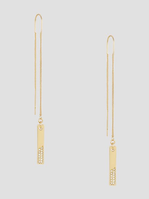 Guess Gold-Tone Rhinestone Threader Earrings Goud | GUESS-SN30308