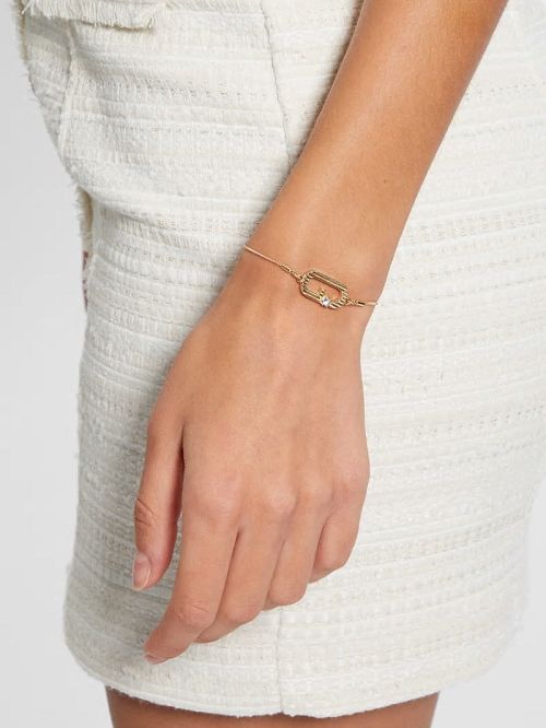 Guess Gold-Tone Signature G Slider Bracelet Goud | GUESS-SN30325