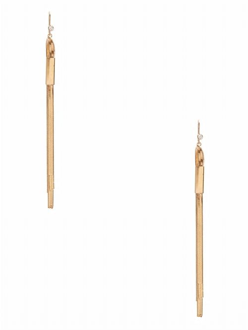 Guess Gold-Tone Snake Chain Linear Earrings Goud | GUESS-SN30301