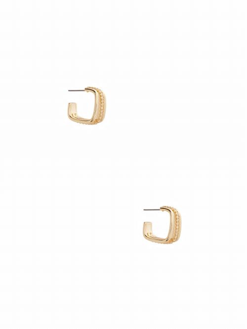 Guess Gold-Tone Square Earrings Goud | GUESS-SN30296