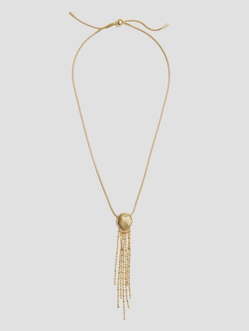 Guess Gold-Tone Tassel Pendant Necklace Goud | GUESS-SN30259