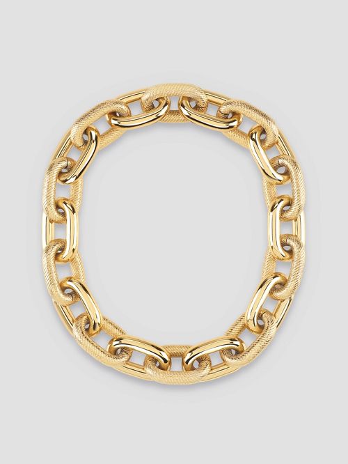 Guess Gold-Tone Textured Chain Necklace Goud | GUESS-SN30241