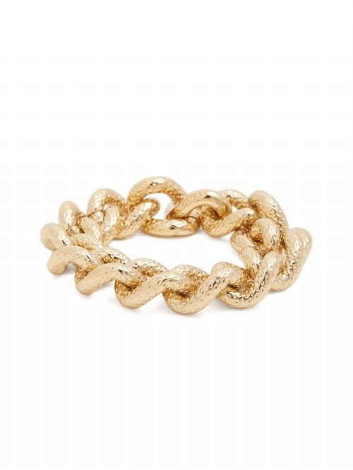 Guess Gold-Tone Textured Medium Bracelet Goud | GUESS-SN30331