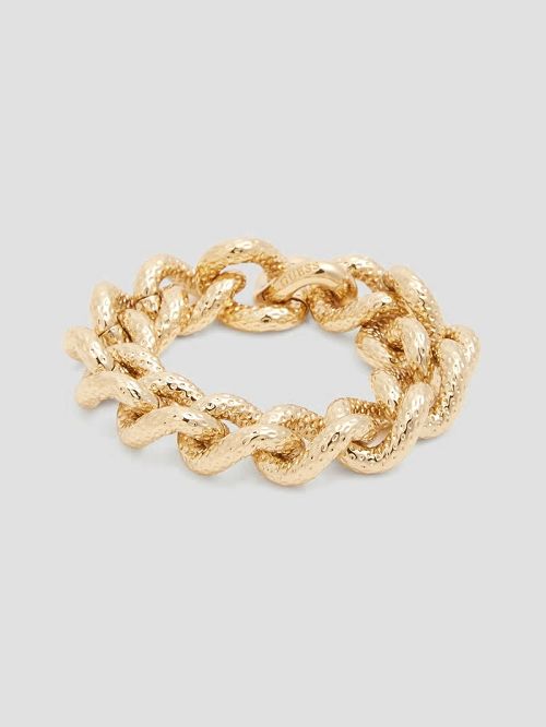 Guess Gold-Tone Textured Medium Bracelet Goud | GUESS-SN30331