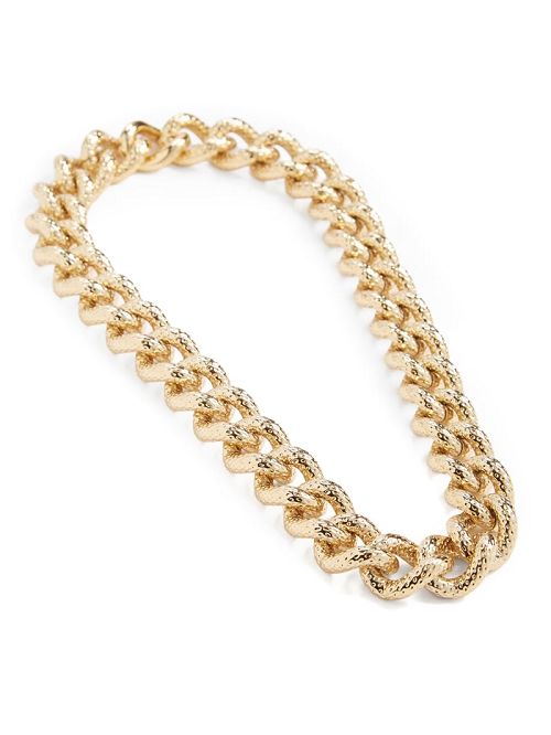 Guess Gold-Tone Textured Medium Necklace Goud | GUESS-SN30249