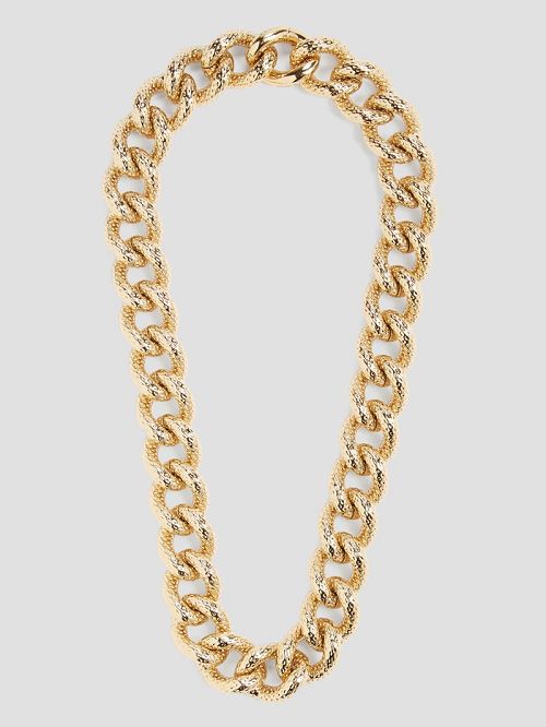 Guess Gold-Tone Textured Medium Necklace Goud | GUESS-SN30249