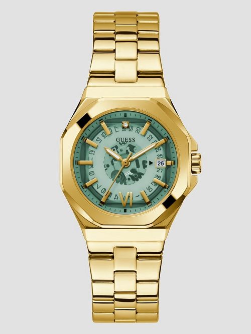 Guess Gold-Tone Translucent Dial Analog Watch Goud | GUESS-SN29991