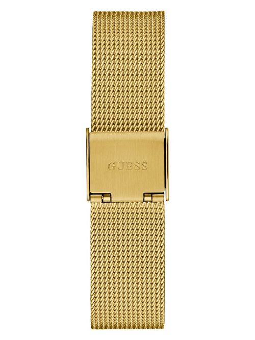 Guess Gold-Tone Triangle Mesh Analog Watch Goud | GUESS-SN30028