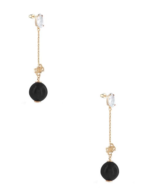 Guess Gold-Tone and Black Bubble Drop Earrings Goud | GUESS-SN30295