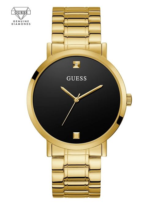 Guess Gold-Tone and Black Diamond Analog Watch Goud | GUESS-SN31677