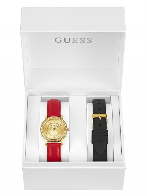 Guess Gold-Tone and Crystal Analog Watch Box Set Goud | GUESS-SN29976