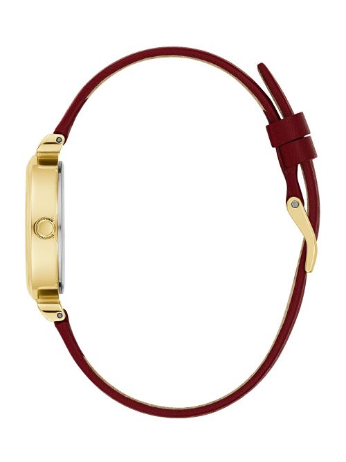 Guess Gold-Tone and Red Leather Analog Watch Rood | GUESS-SN30016