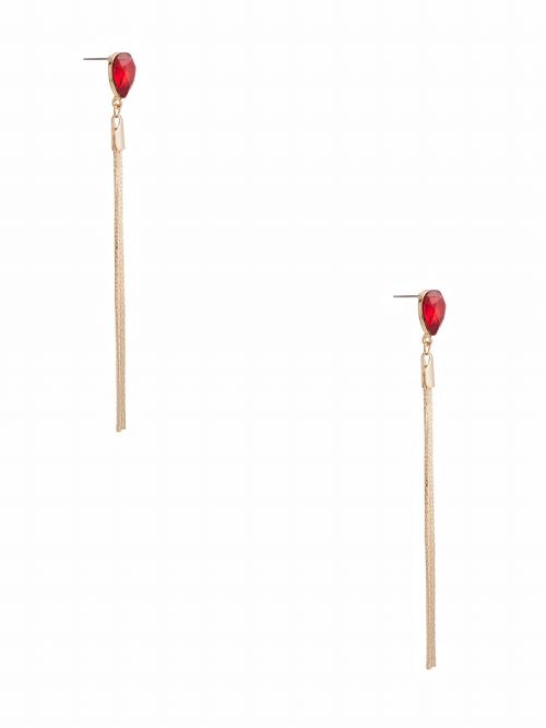 Guess Gold-Tone and Ruby Drop Earring Rood | GUESS-SN30306