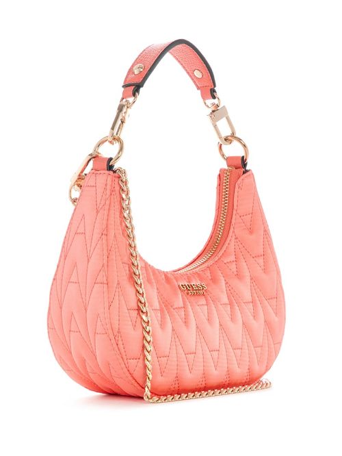 Guess Golden Rock Mini Crescent Hobo Bag Roze | GUESS-SN29096