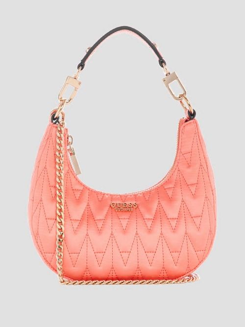 Guess Golden Rock Mini Crescent Hobo Bag Roze | GUESS-SN29096