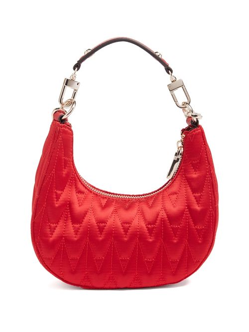Guess Golden Rock Mini Crescent Hobo Bag Rood | GUESS-SN29105
