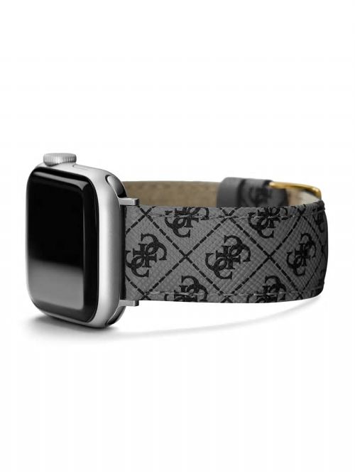 Guess Gray Quattro G Leather 38-41 mm Band for Apple Watch® Multi | GUESS-SN29969