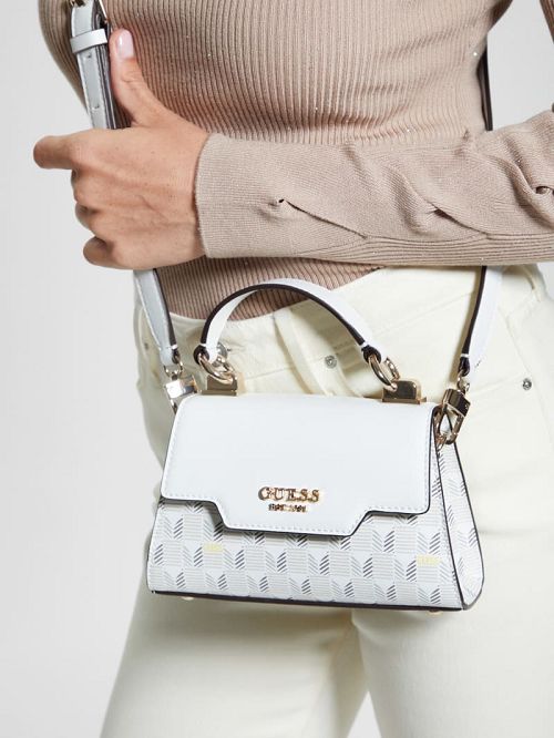 Guess Hallie Mini Fold-Over Flap Bag Wit | GUESS-SN28747